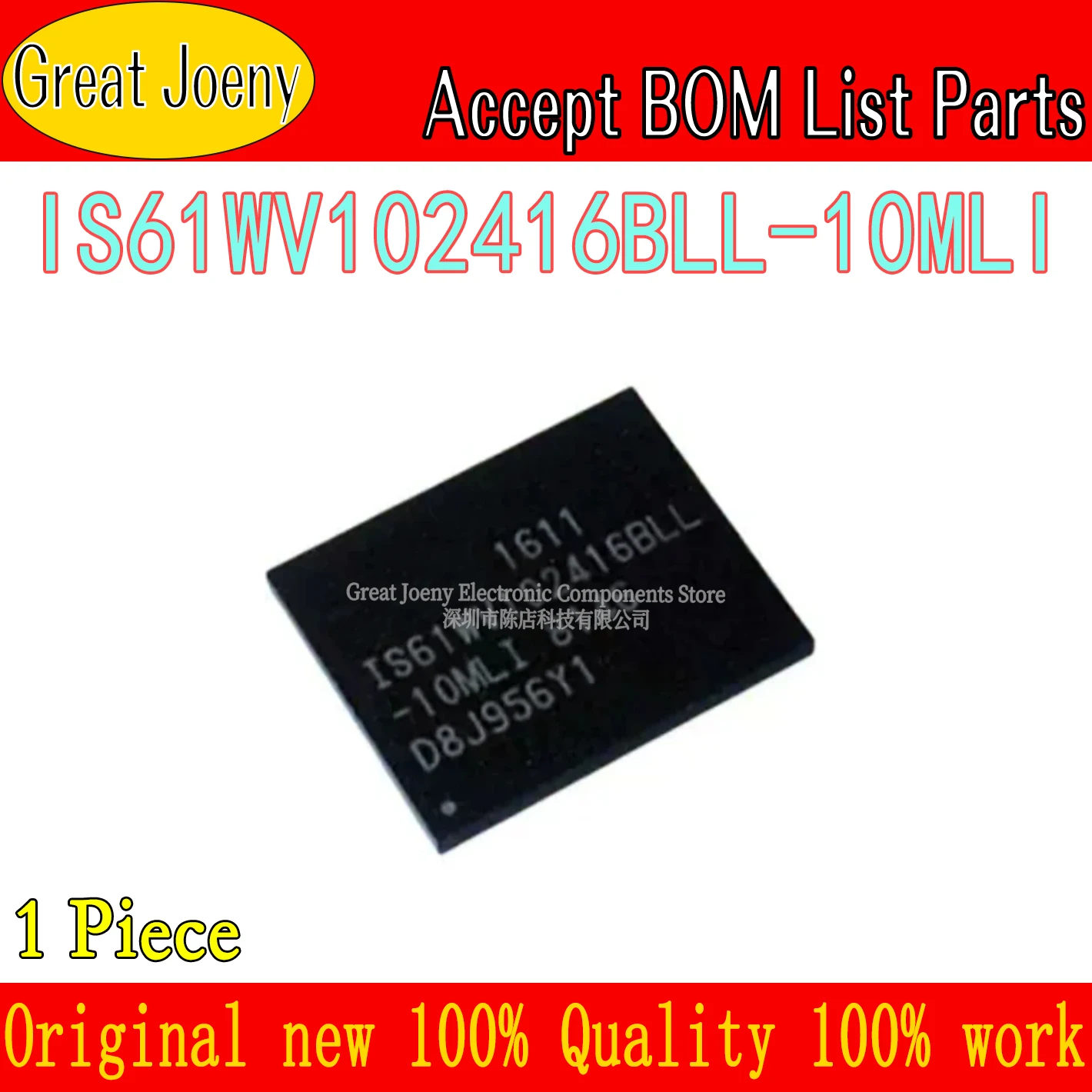 100% New Original IS61WV102416BLL IS61WV102416BLL-10MLI IC SRAM 16MBIT Chipset BGA-48