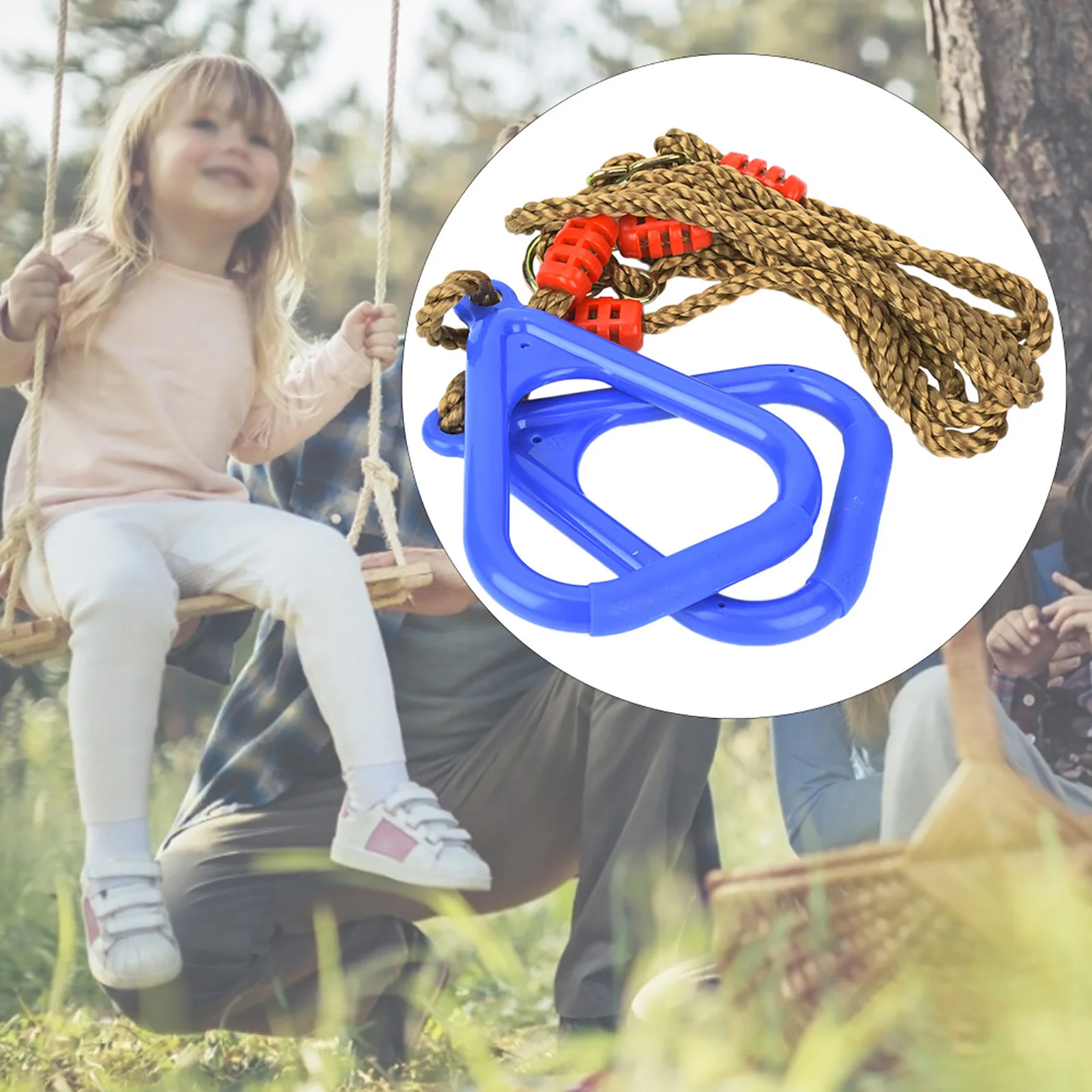 زوج من البلاستيك القابل للتعديل للأطفال سوينغ الصالة الرياضية اللياقة البدنية ممارسة الرياضة حلقة معلقة مع حبل الأطفال حلقة معلقة الصالة الرياضية الدائري