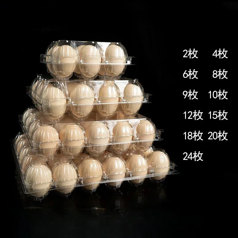 50 pieces egg storage box Plastic transparent Egg tray thickening disposable Earthquake resistance Anti pressure packing boxes