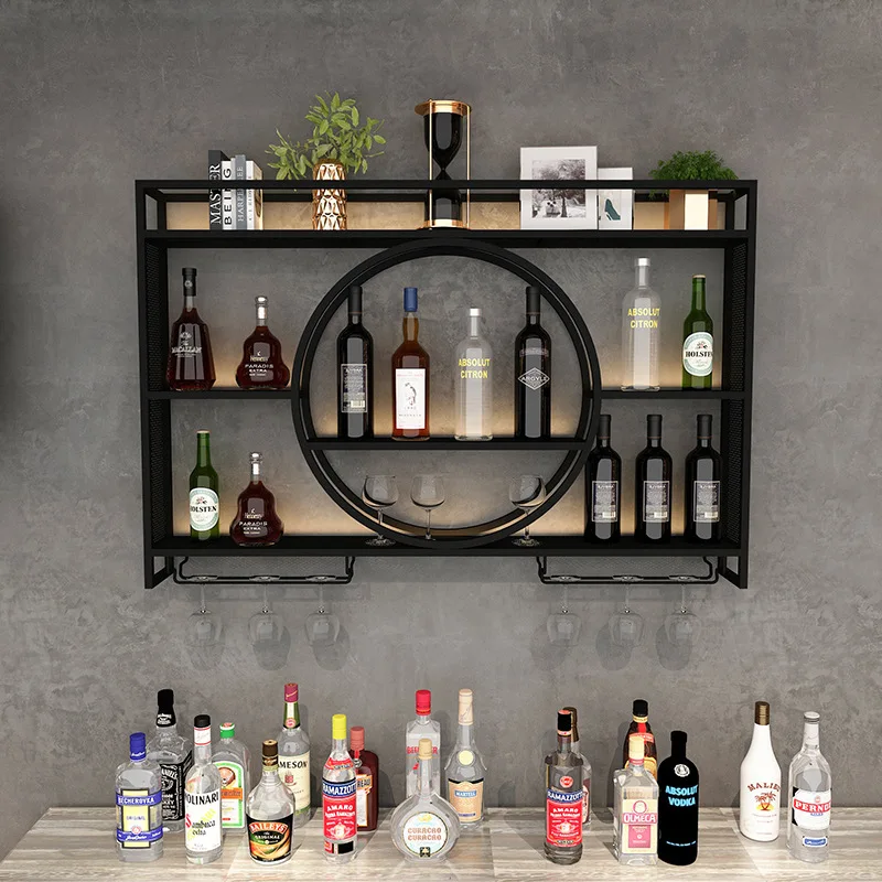 Wine Bar Holder Adapt Single Miniature Black Cup Glass Storage Wine Cabinet Decor Szafeczki Cabinet Wall Mount Wine Rack Bottle