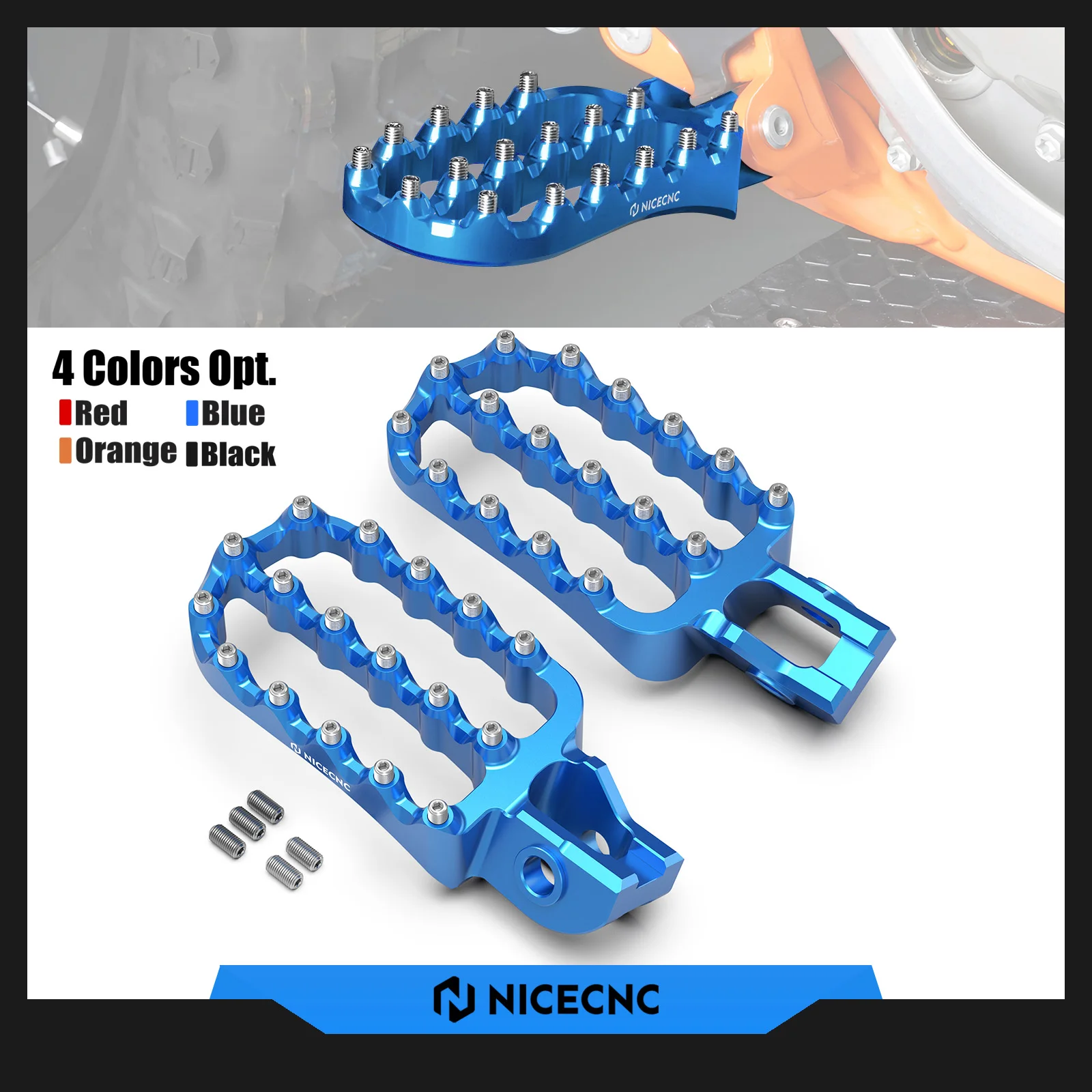 

NICECNC For 2023 Husqvarna TE 300 Motorcycle Enlarged Foot Pegs Footrest TE FE 501 450 350 300 250 150 125 TC FC TX FX 2017-2022