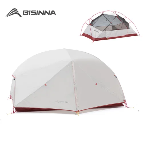 BISINNA-tienda de campaña ultraligera para 2 personas, 20D, 380T, nailon, doble capa, impermeable, para senderismo, viajes, con estera gratis