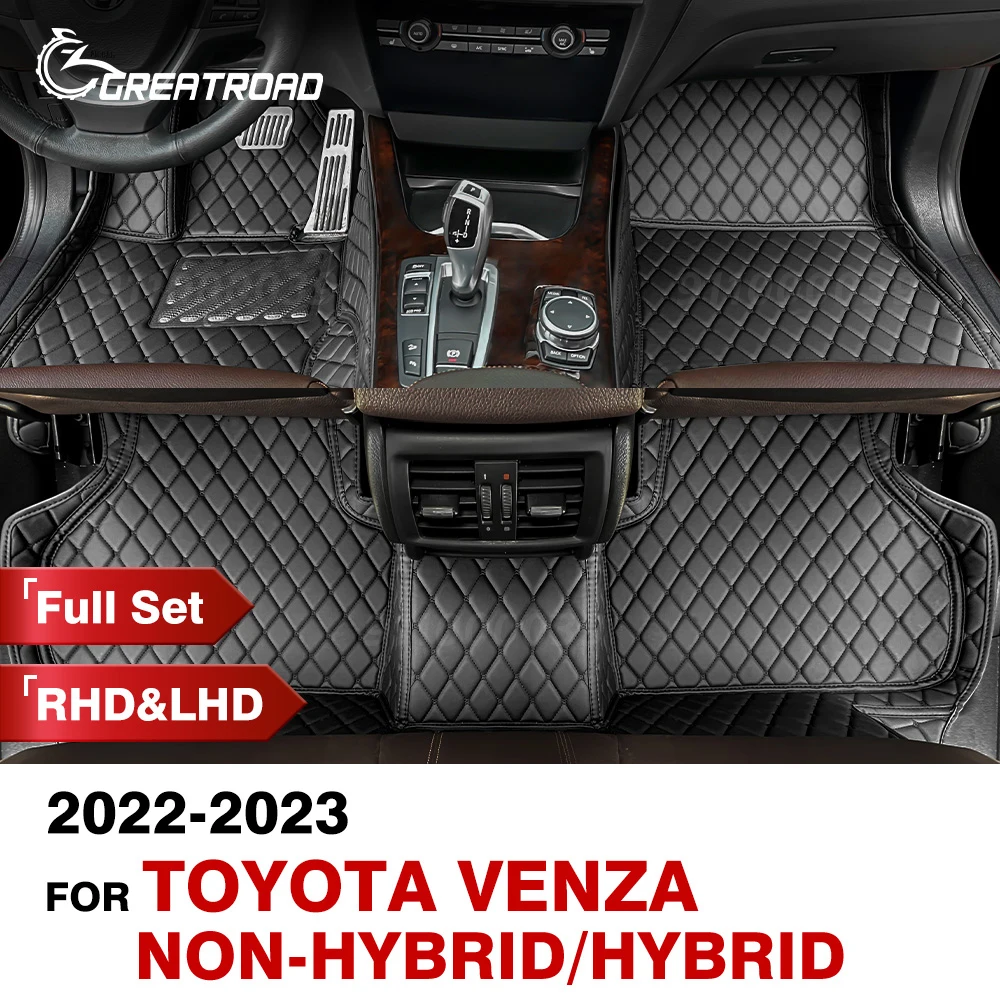 Car Floor Mats For Toyota Venza Hybrid/Non-Hybrid 2022 2023 2024 Custom Auto Foot Pads Carpet Cover Interior Accessories