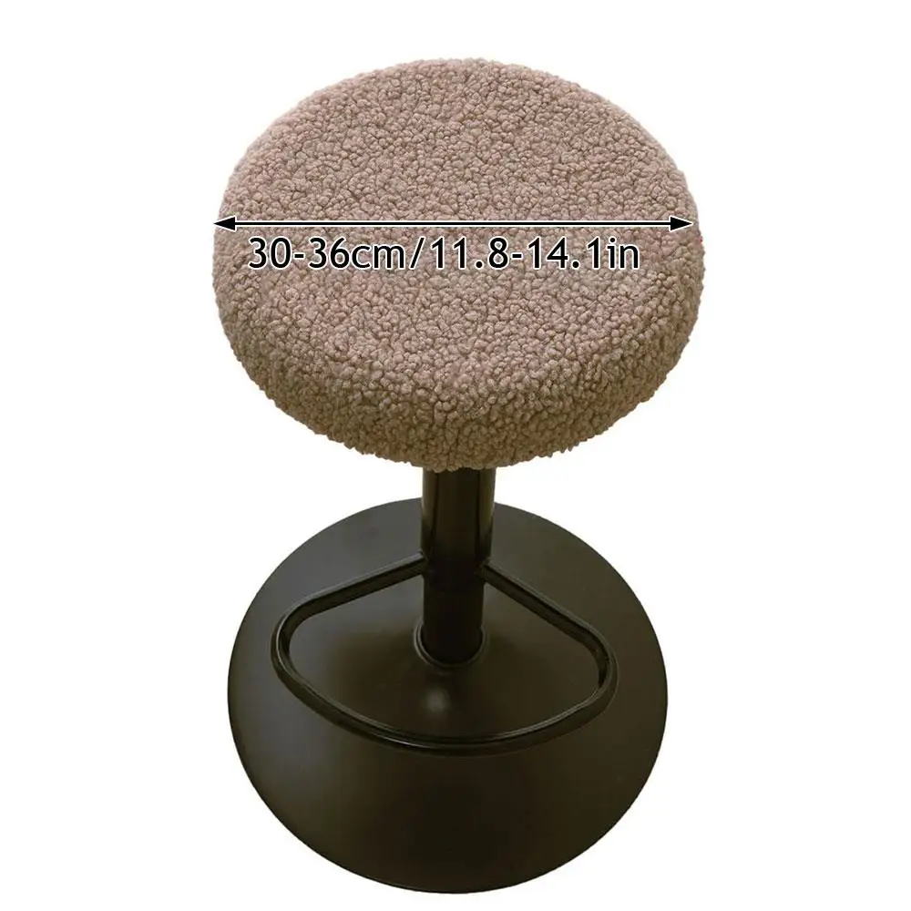 1pc Teddy Fleece Stool Cover Bar Round Swivel Chair Cover Universal Stool Cover Bar Coffee Shop Stool Cover High Quality