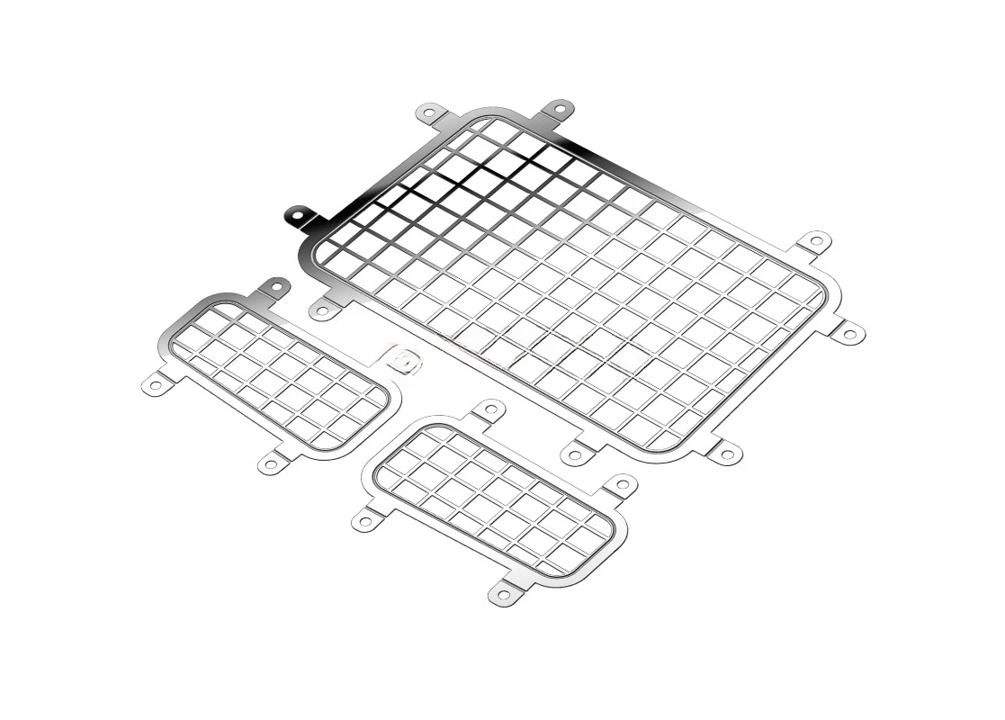 Simulation Edelstahl Heckscheibe Netzwerk Auto Shell Metallplatte für 1/8 RC Crawler Auto H8H Defender Traxxas Upgrade Teile