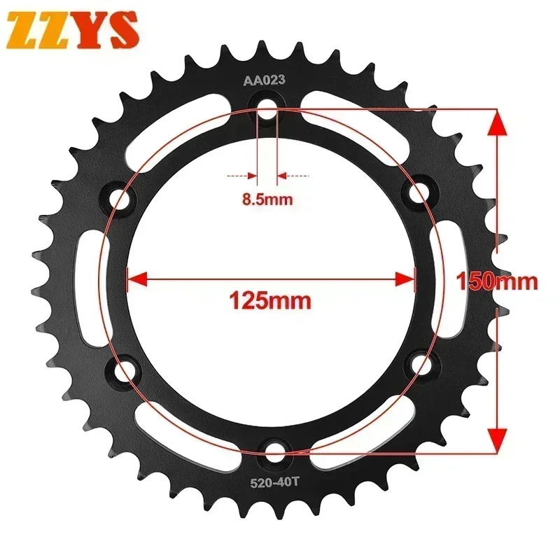 520 40T 41T 42T 45T 46T 48T 49T 50T 51T 52T Tooth Rear Sprocket Gear Star Wheel Cam Pinion For KT/M Road Du/ke 790 2018-2024 23