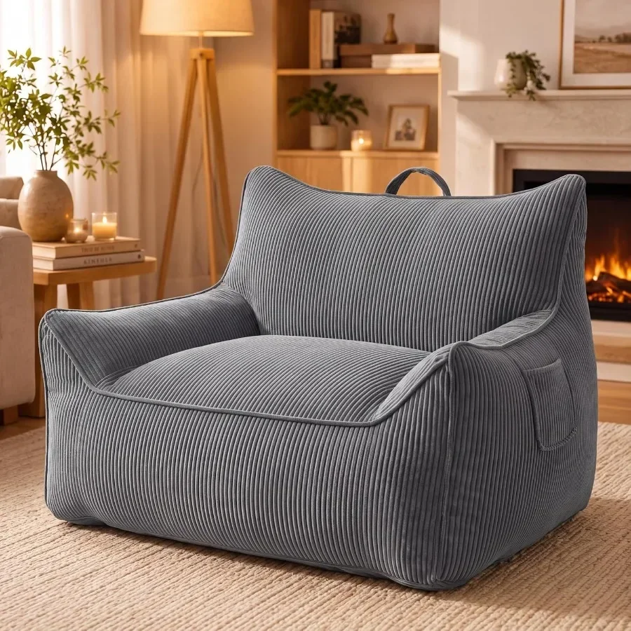 Bean Bag Chair for Adults Teens, Comfy Corduroy Beanbag Armchair