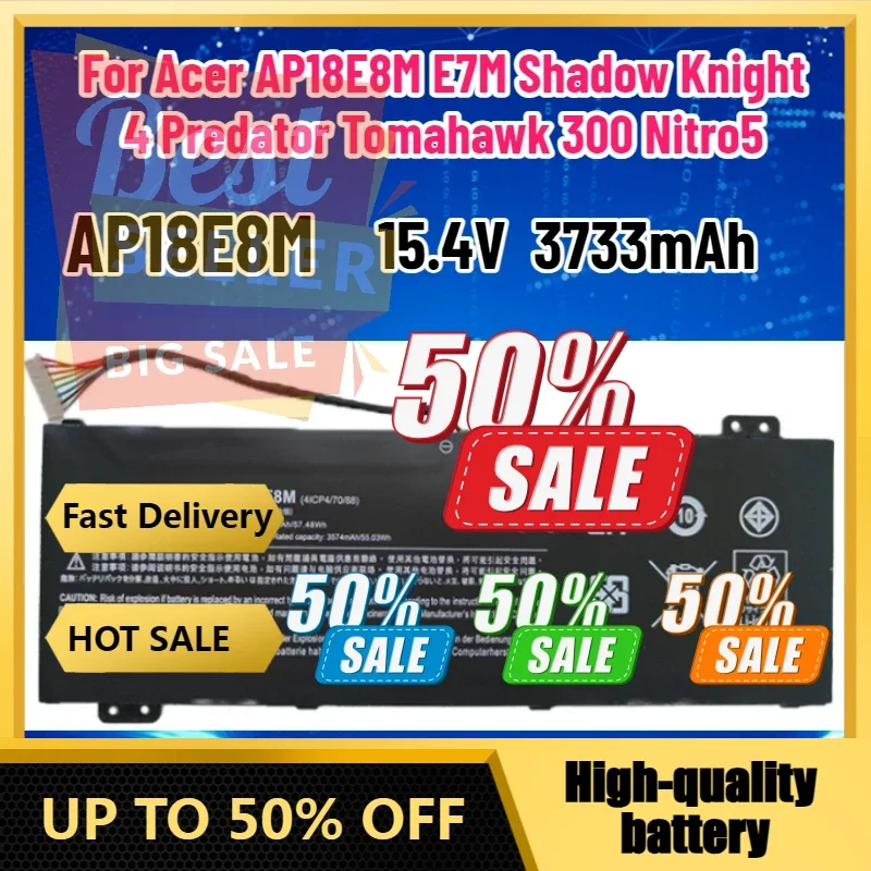 

【Fast Delivery 】New AP18E7M Laptop Battery For Compatible With Acer AP18E8M E7M Predator Helios 4, Predator Tomahawk 300, Nitro