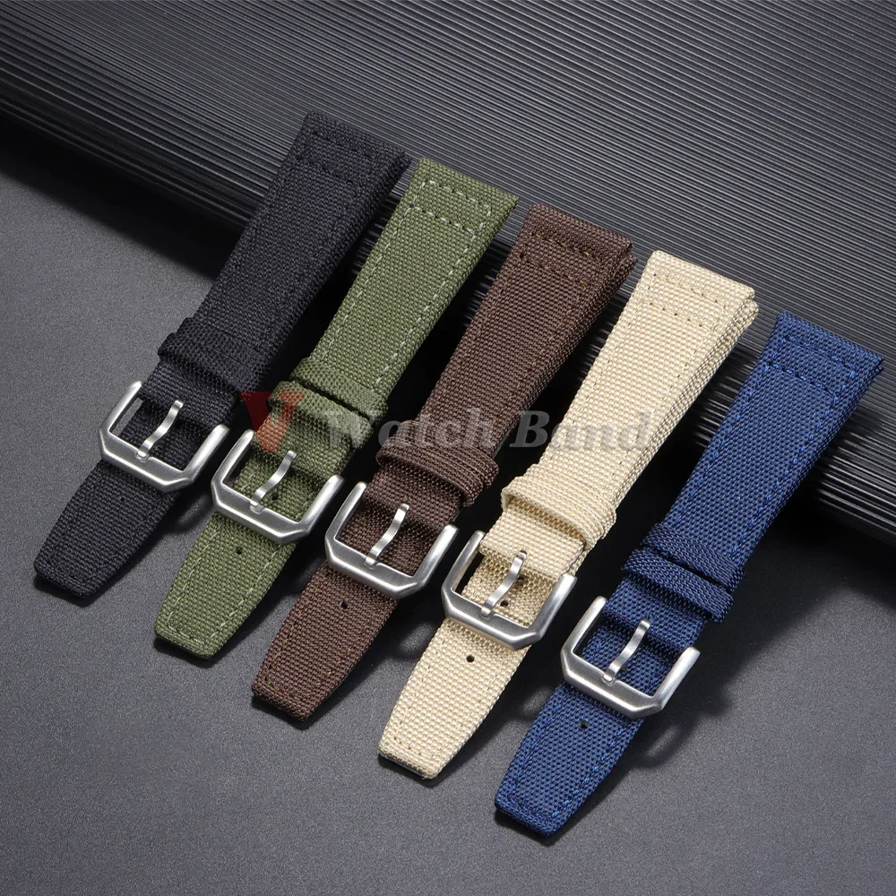 20mm 21mm 22mm Nylon Cowhide Two Side Watchband for Tag Heuer Men Women Canvas Fabric Strap for Citizen for Seiko Watch Bracelet