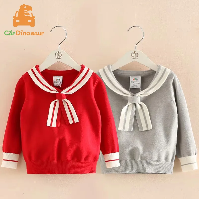 

2025 Весна Осень Зима 2 3 4 6 8 10 12 лет Детский темно-синий свитер в консервативном стиле Мягкий вязаный школьный свитер для маленьких девочек