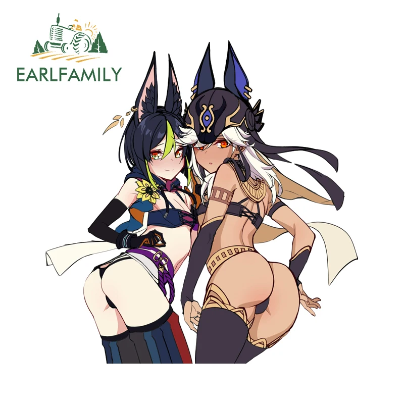 

EARLFAMILY Genshin Impact Femboys, милые наклейки на стену, забавные наклейки на окна багажника ноутбука, кемпера, водостойкие виниловые наклейки для автомобиля