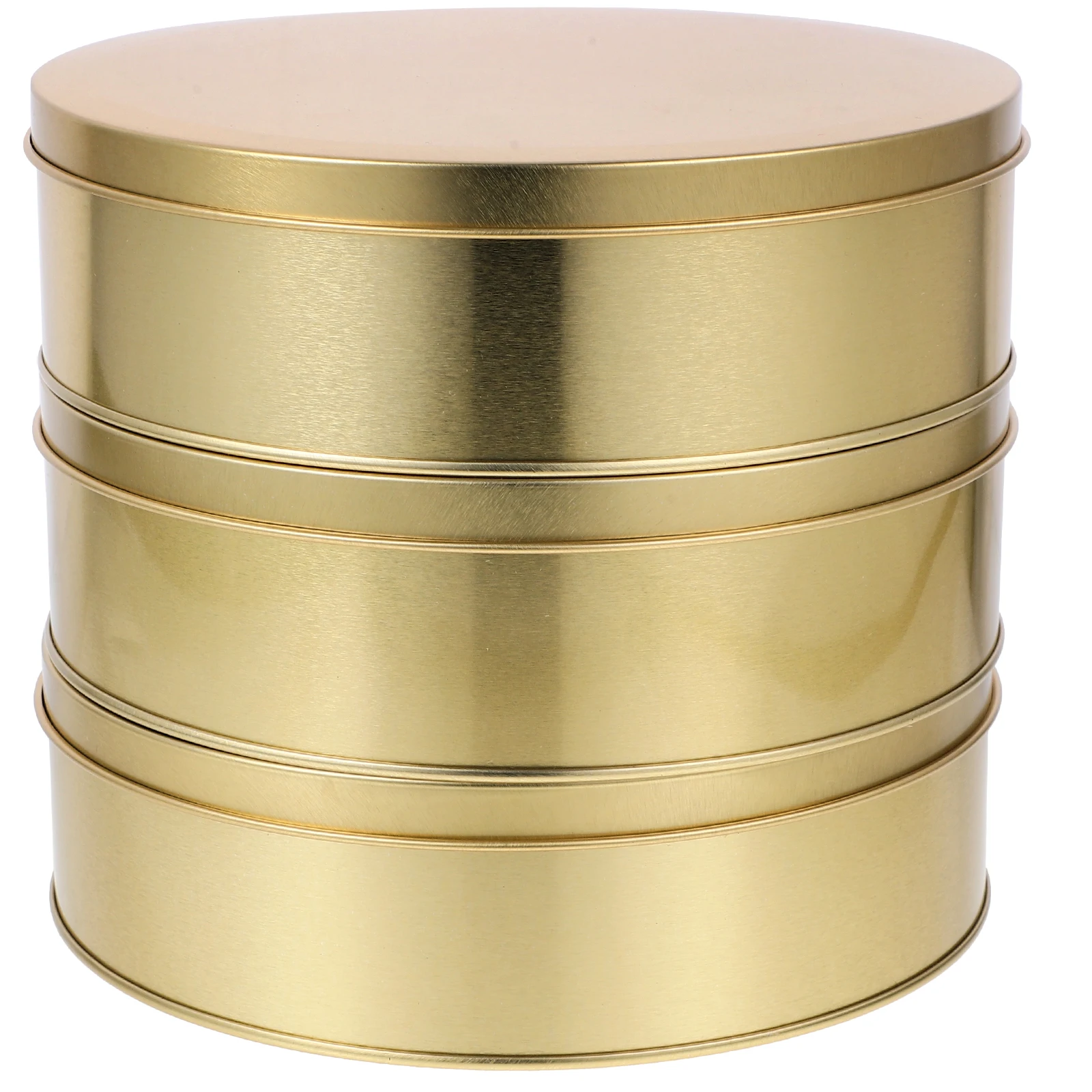

3Pcs Round Cookie Tinplate Box Sturdy Candy Container Small Tin Box Fresh-Keeping Storage for Festive Gifts Cookie Tin with Lid