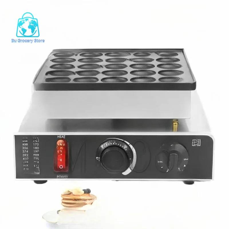 25 Holes Heart Shaped Mini Dutch Pancake Waffle Makers Electric Maker Making Machine
