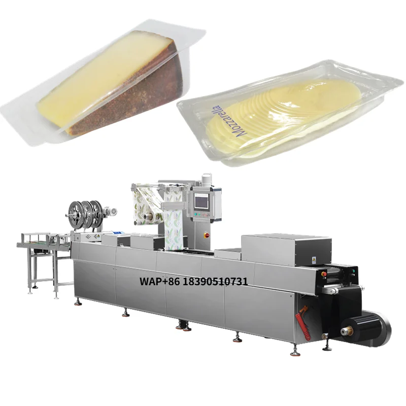 Máquina Automática para Envasado de Mozzarella en Bandejas con Atmósfera Modificada, Máquina Termoformadora para Envasado de Queso al Vacío