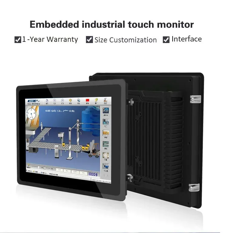 19-Inch Waterproof Flat VGA Screen Monitor Capacitive Touch USB IPS Technology Wall-Mount Win-Window New Industry Window