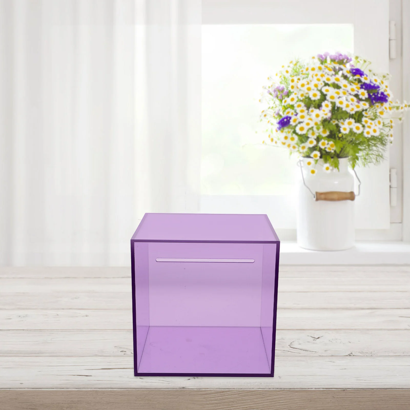 Transparent Money Saving Box Acrylic Clear Jar Large Capacity One Way Entry For Coins Bills Storage Box