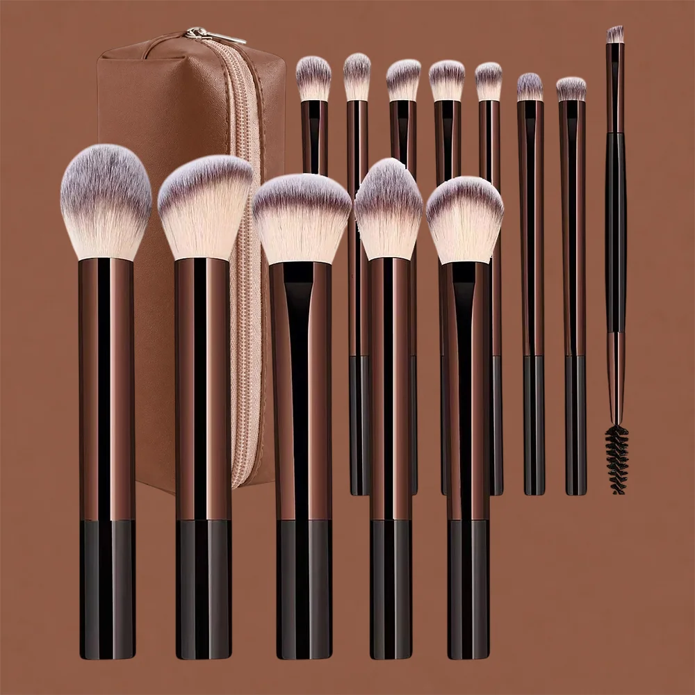 14Pcs Soft Bristle Kabuki Blending Makeup Brush Set Foundation Eyeshadow Blush Cosmetic Tool Professional Makeup Brush