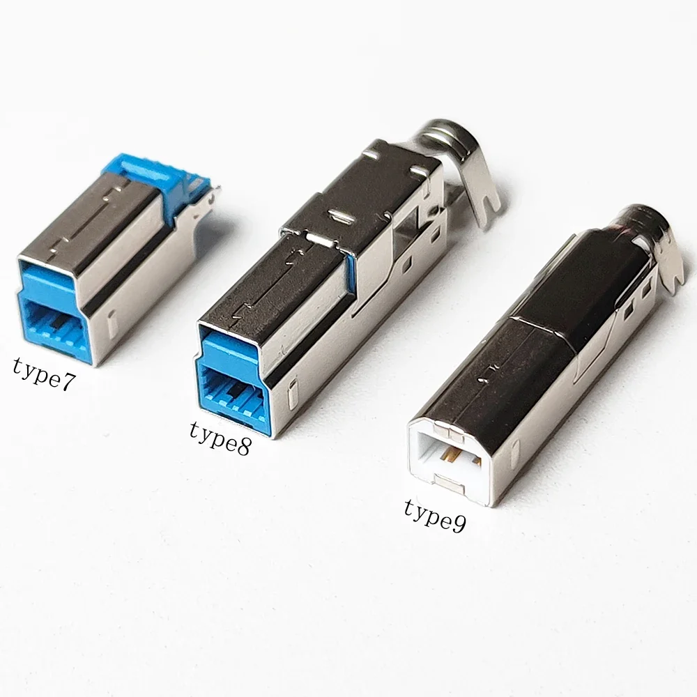 5PCS USB 2.0 USB 3.0 Connector Socket Jack Female Male B Type 90°/180°Connector Soldering  Connector Printer interface