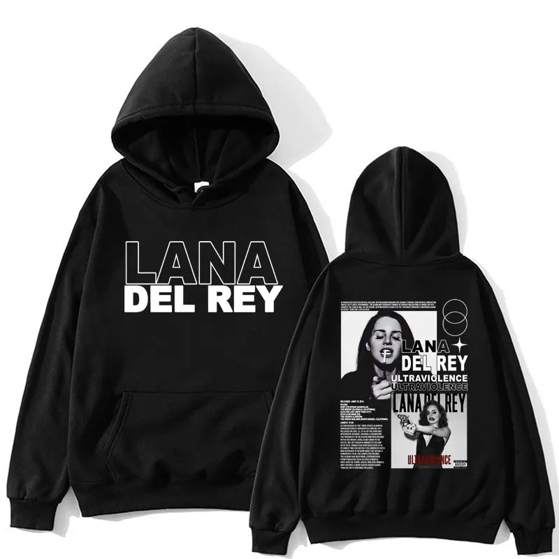 Famous Lana Del Rey Vintage Style Hoodies Ultraviolence Music Album Gothic Clothes Men Women Hip Hop Loose Tracksuit Streetwear