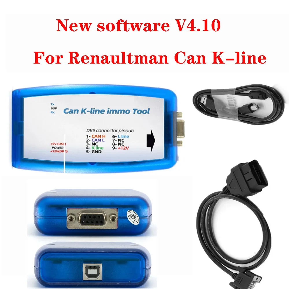 Newest V4.10 For Renaultman Can K-line Immo Tool for Renault CAN/K-line Immo Tool OBD2 Programmer R/W EEPROM