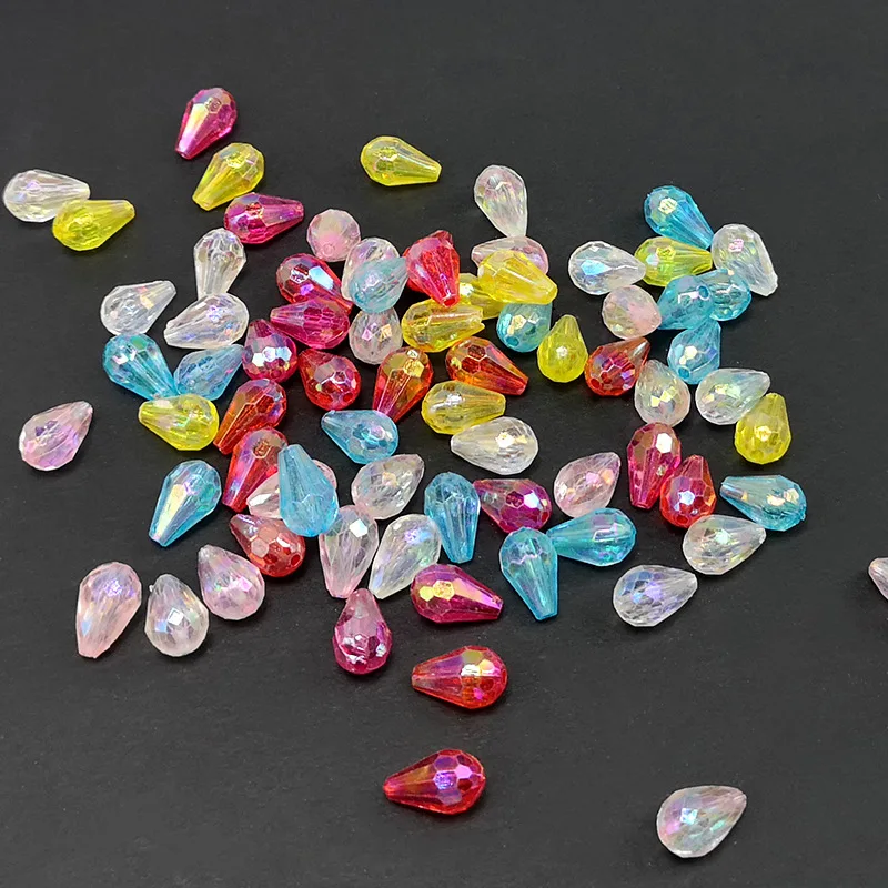 diy jewelry accessories acrylic cut transparent water drop beads hand woven bag curtain beads wholesale