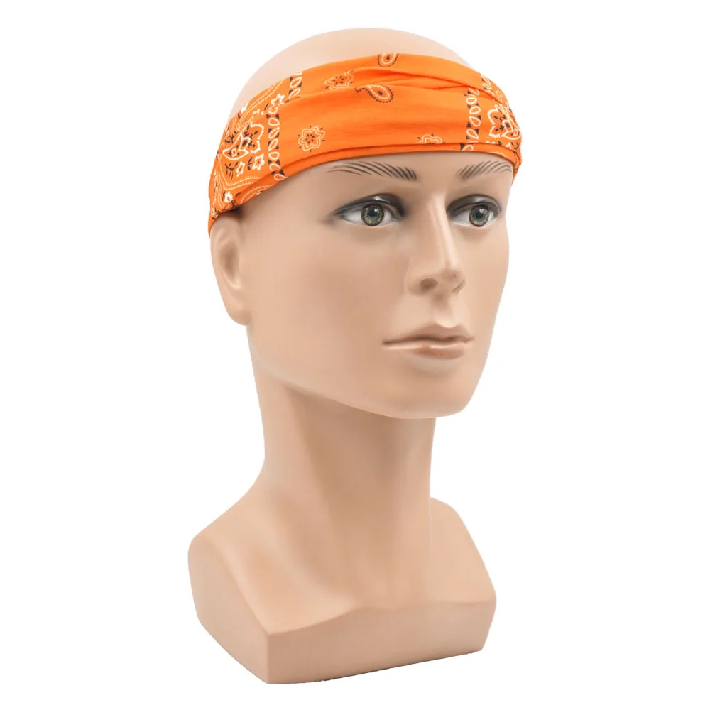 Orange Face Bandana Women Running Camping Headwear Seamless Neck Gaiter Breathable Hiking Face Mask Tube Cycling Headscarf Snood