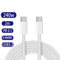 PD 240W USB C to USB C Charger Cable Type C Fast Charging Cable Compatible for lPhone 15 Series for lPad Pro for MacBook Pro 2M