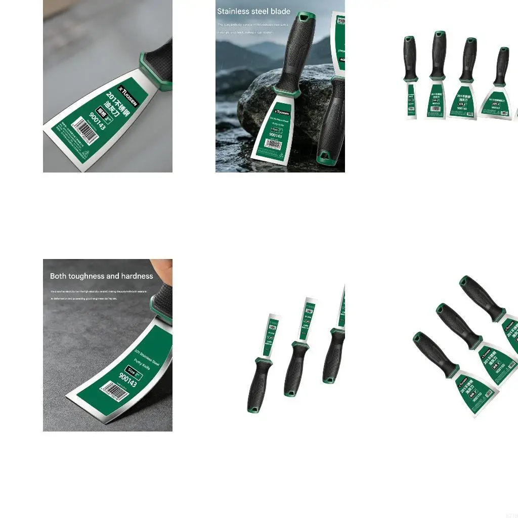 Grattoirs professionnels en acier inoxydable, 3 pièces, lame mastic, outil grattage 37JD