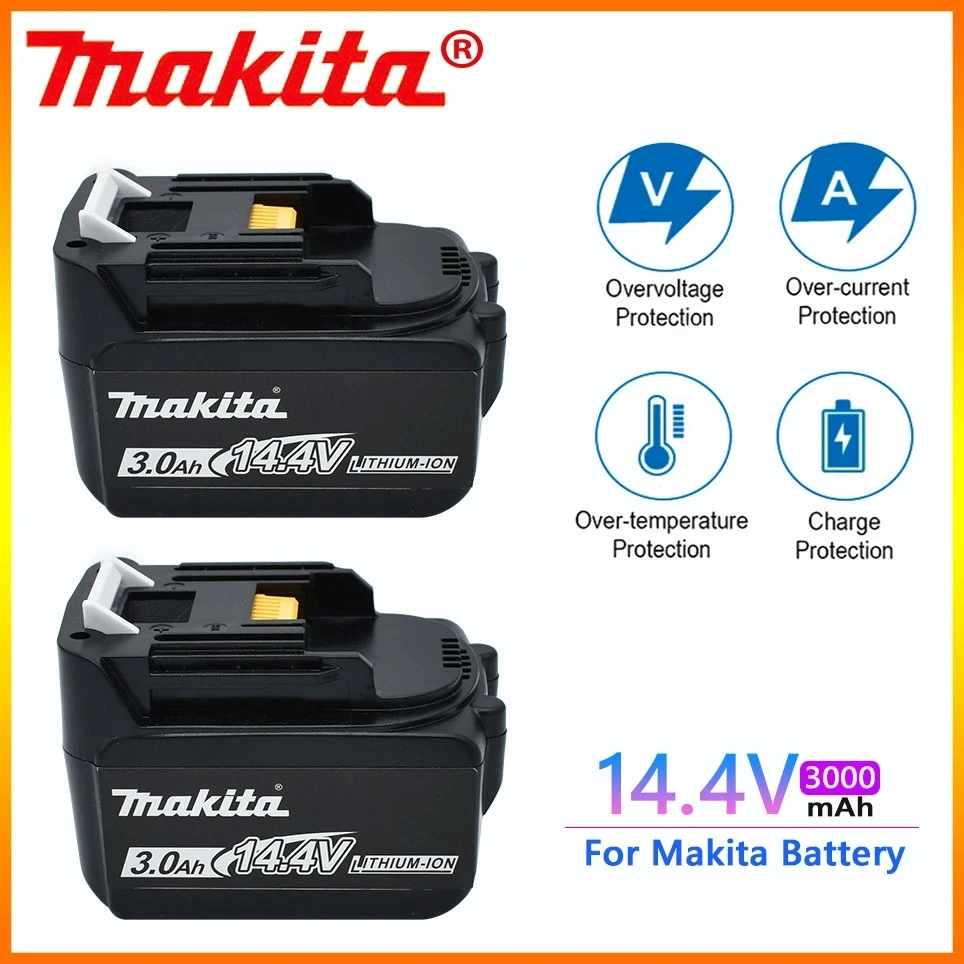 14.4V 3000mAh Makita BL1430 BL1415 BL1440 196875-4 194558-0 195444-8 3.0Ah 14.4V Makita rechargeable battery for LED indicator