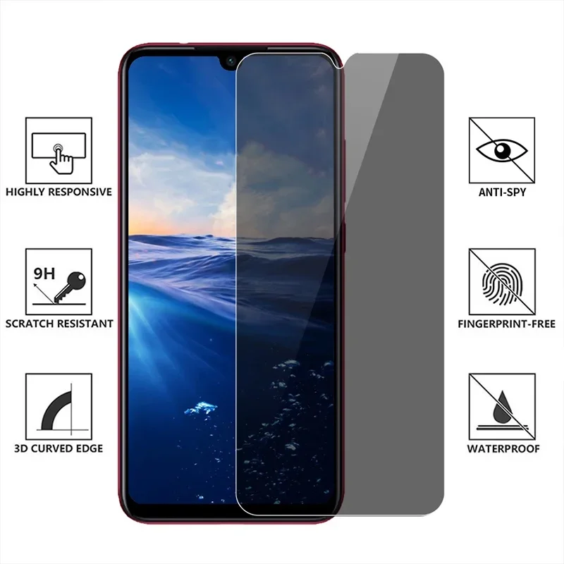 Anti-spytempered glass screen protector case for oppo f19 pro plus 5g cover on oppof19 f 19 19f f19pro 6.43 phone  privacy glass