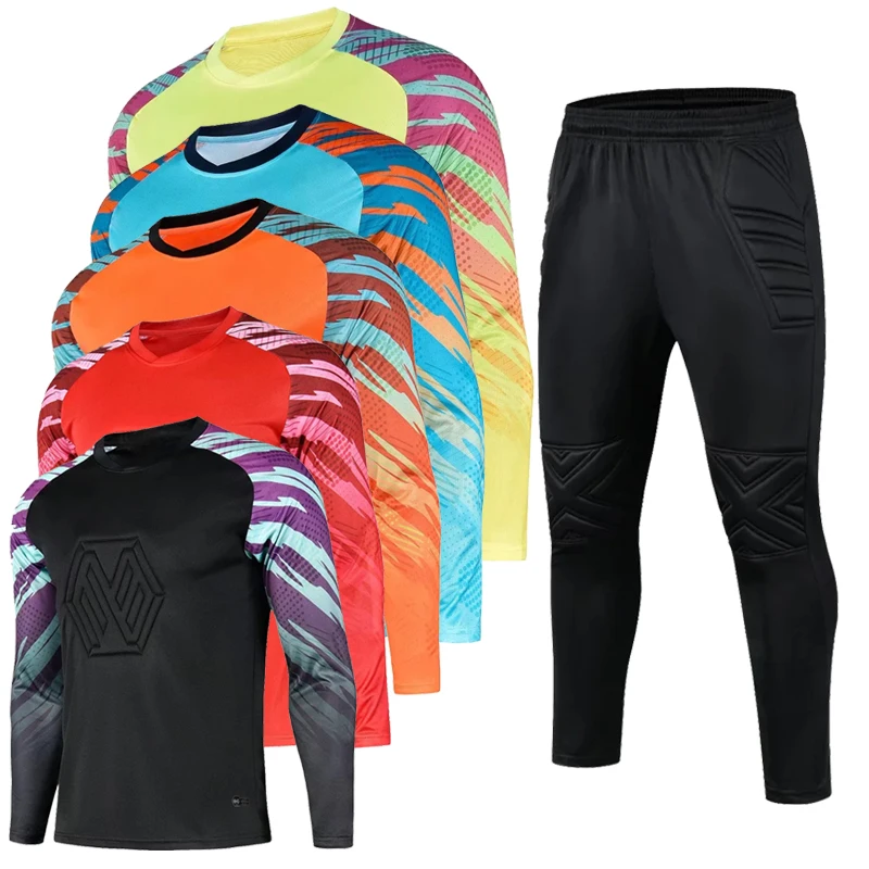 Uniform Football Jerseys Goalkeeper Shirts Long Sleeve Pant Soccer Wear Goalkeeper Training Uniform Suit Protection Kit Clothes
