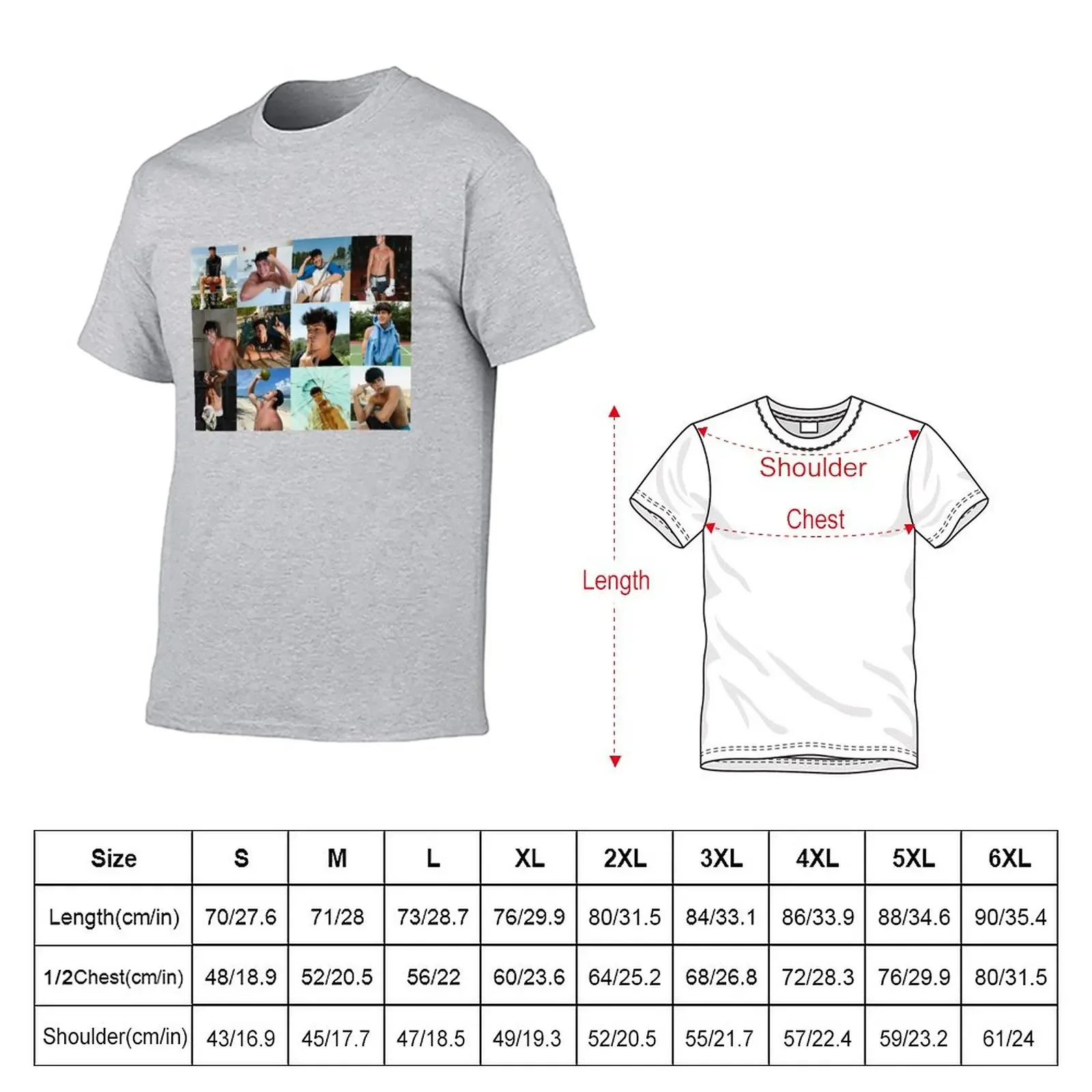 Blake gray collage T-Shirt korean fashion customizeds customs design your own Men's t-shirts