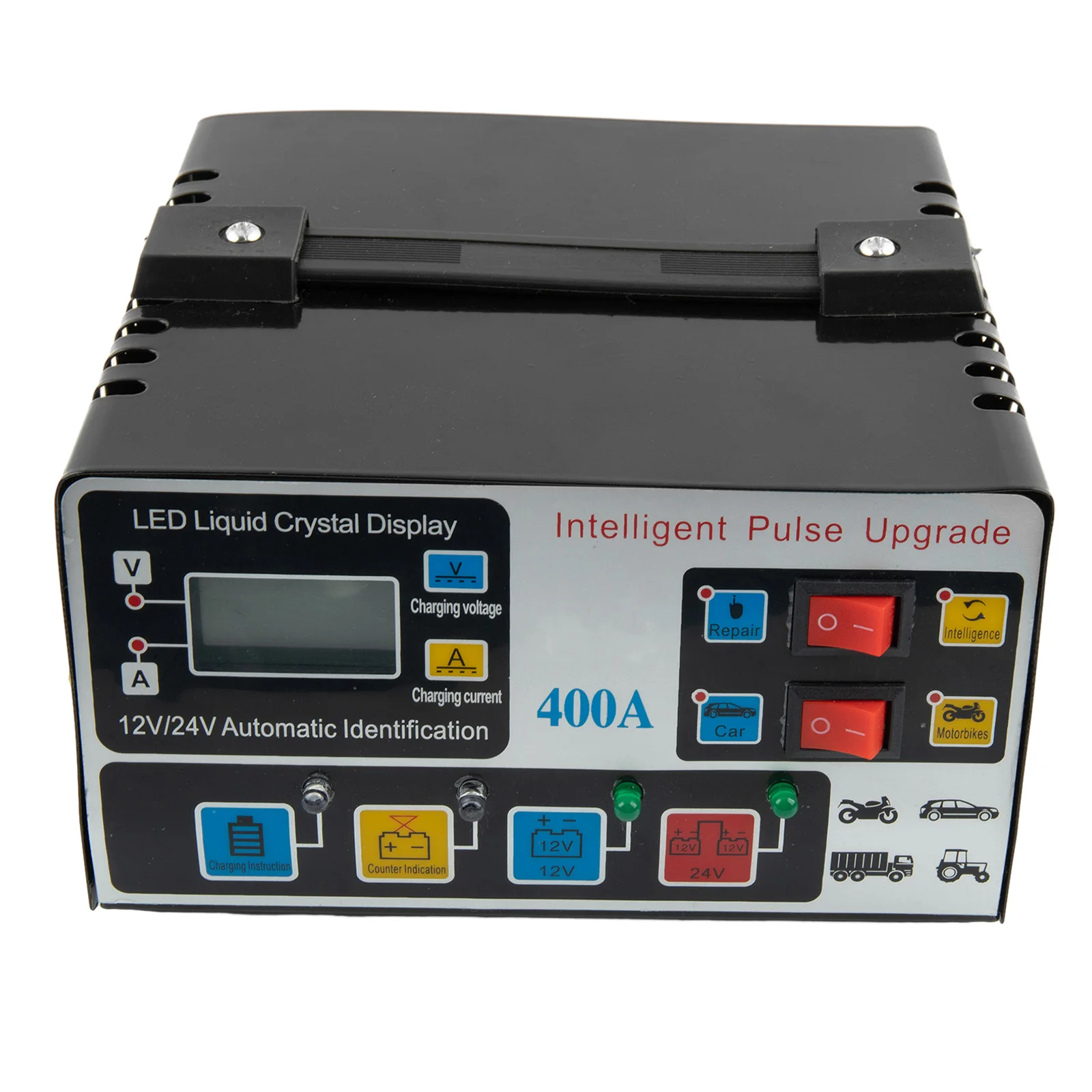 

Brand New Good Quality Battery Charger English Manual 7-8A High Efficiency High Frequency Pulse Metal Voltage Detection 2pcs/Kit