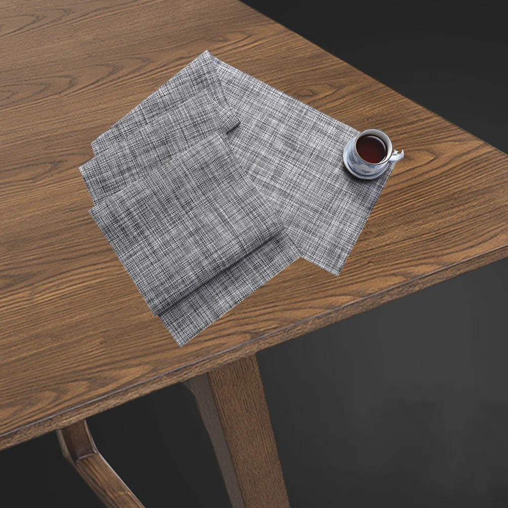 

Woven Tablecloth Rectangular Heat Insulation Placement For Dining Room Outdoor Picnic Party Table Cover Decor Runner Grey