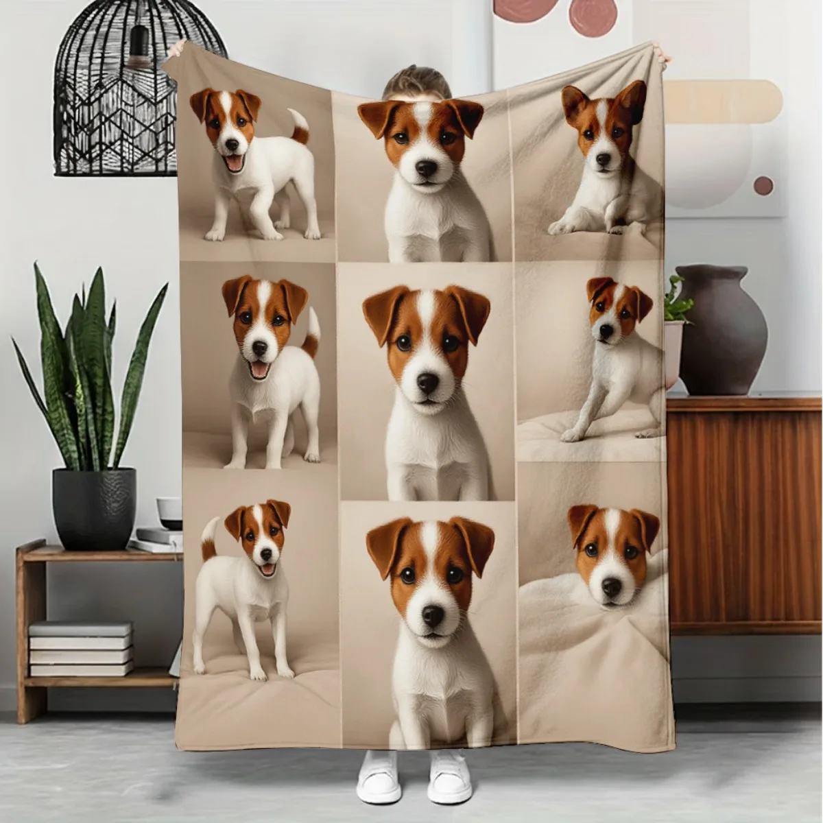 Lovely Dog Lover Blanket Soft Plush Puppy Portrait Collage Throw Blanket for Bed Couch Sofa Luxury Air Conditioning Nap Quilt