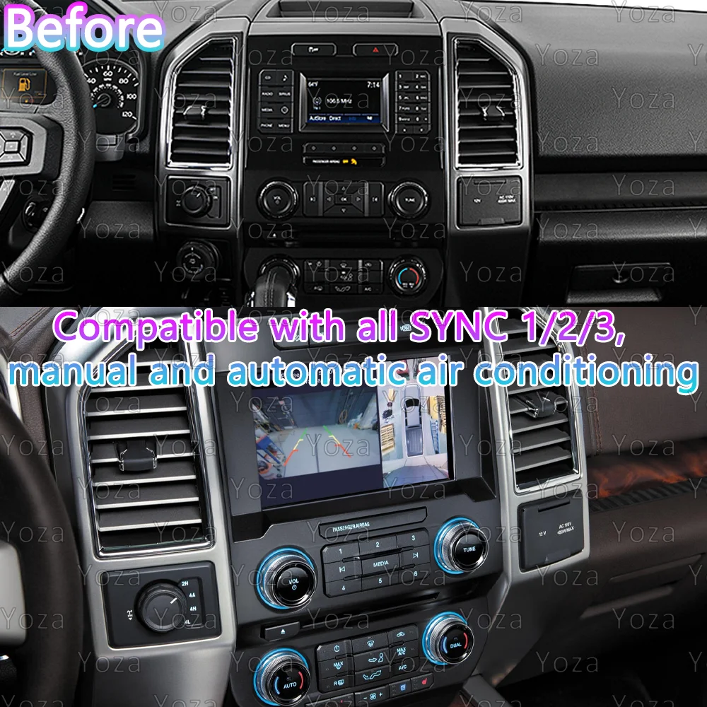 Yoza Carplay Car Radio For Ford F-150 2015-2021 Qualcomm Processor Android11 Stereo Multimedia Player Navigation 4G WIFI GPS