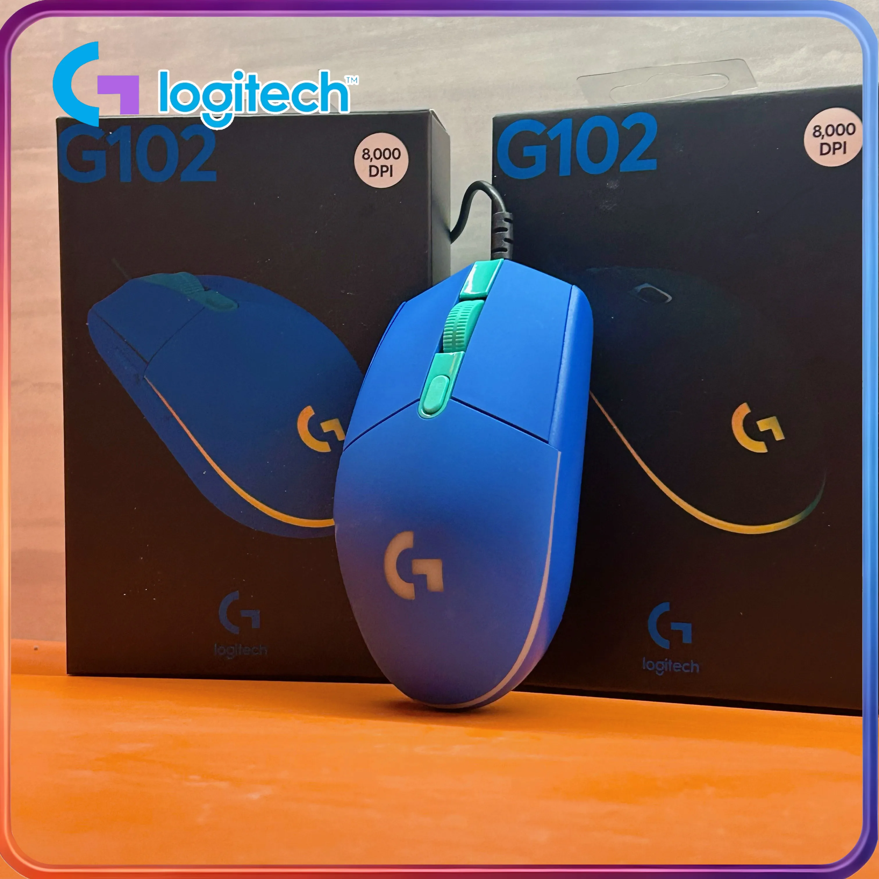 

Игровая мышь Logitech G102, легкая, с RGB-подсветкой, 200-8000 DPI, эргономичная игровая мышь второго поколения
