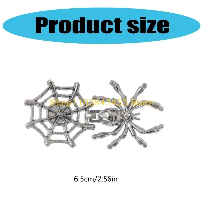 49MC 3Sets Waist Cincher Button Metal Spiderweb Designs Convenient Tightening Clip For Jeans Pants Skirt Waist Adjuster Tool