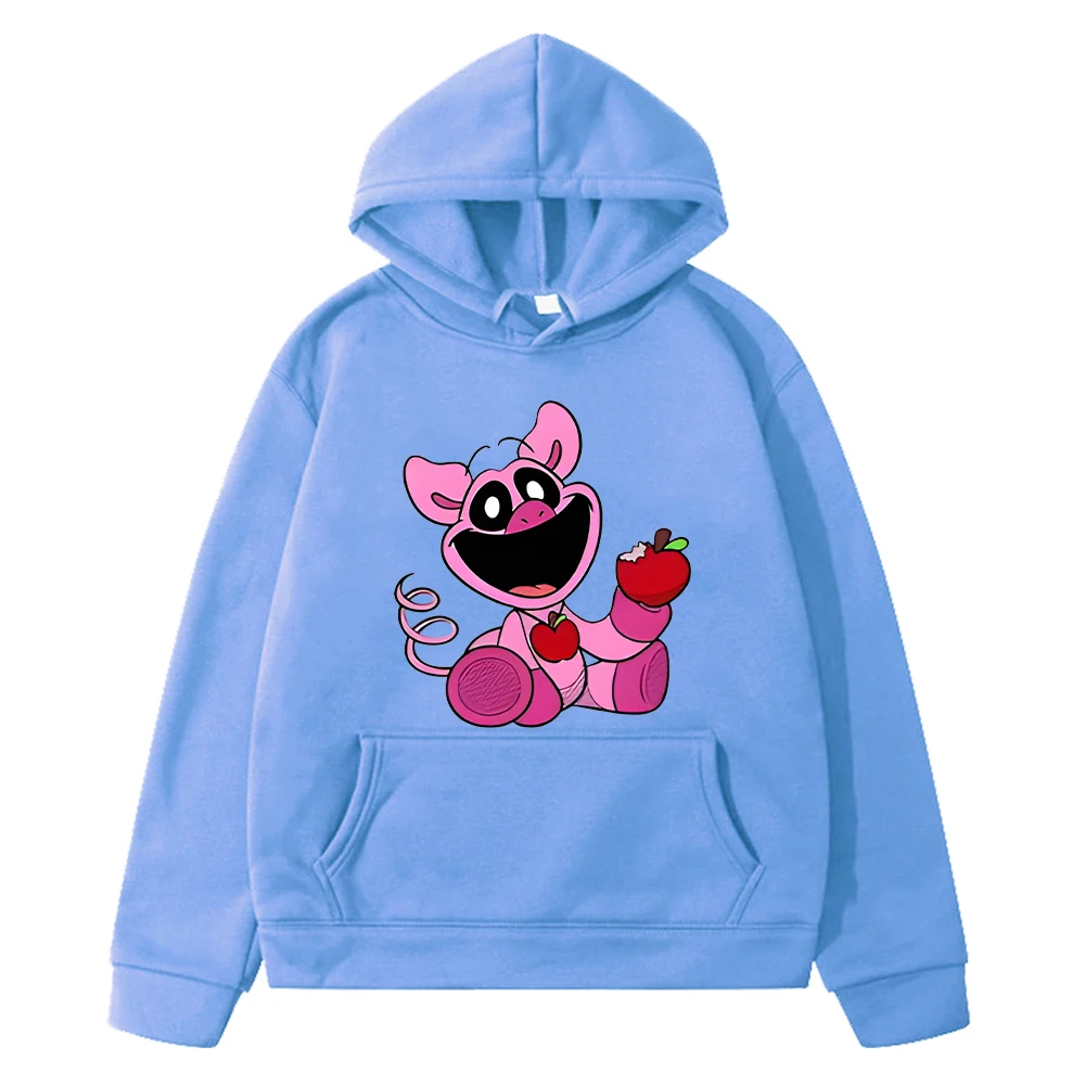 Outono inverno anime moletom com capuz de lã contos sorridentes dos desenhos animados hoodies y2k sudadera menino pulôver jaqueta crianças roupas menina