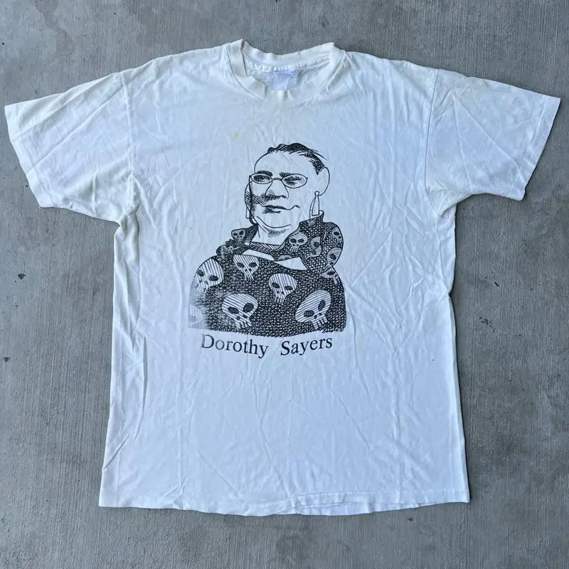Vintage Dorothy Sayers libro de autor camiseta gráfica estañada