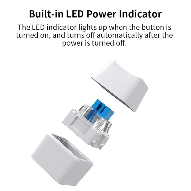 AT87-LED Light Computer Desktop Switch PC Motherboard External Start Power Button Extension Cable for Home Office 1.65M White