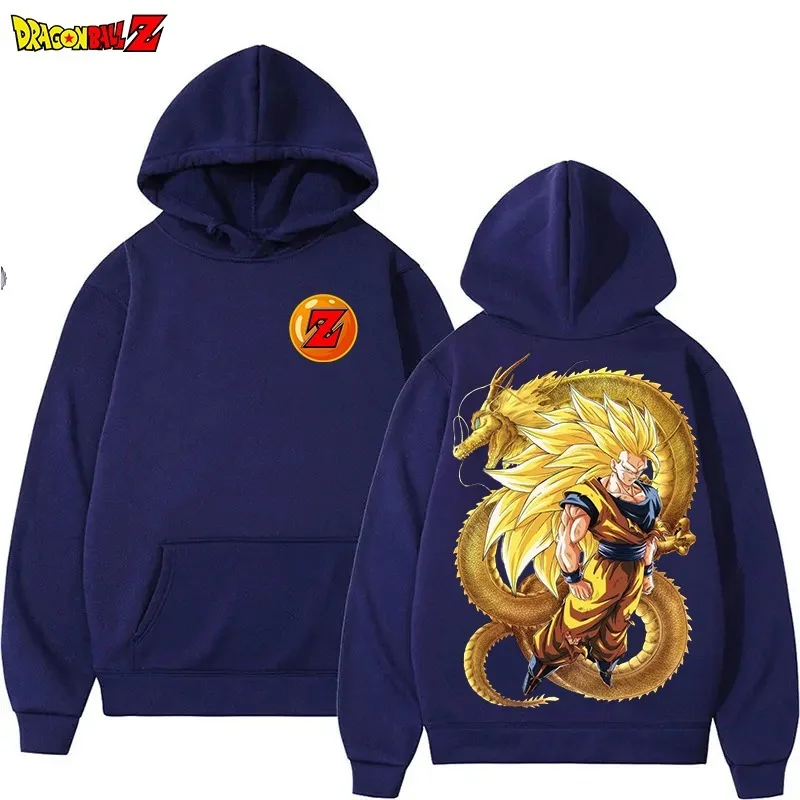 秋と冬の新原宿メンズパーカーアニメ「ドラゴンボール」孫悟空プリントスポーツウェアカジュアルファッションパーカー長袖
