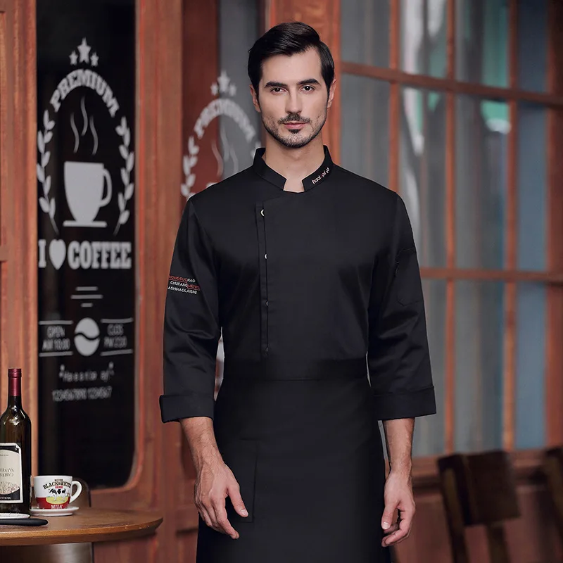 Abiti da lavoro per chef Manica lunga Autunno Inverno Ristorante Cucina Cucina occidentale Cucina Catering Mensa Cottura Torta Pane Clothi