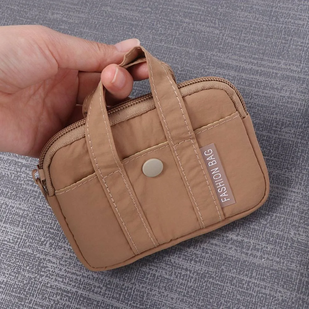 

Portable Nylon Coin Purse Card Holder Korean Style Men Wallet Bank Card Organizer Lightweight Mini Earphone Storage Bag Male