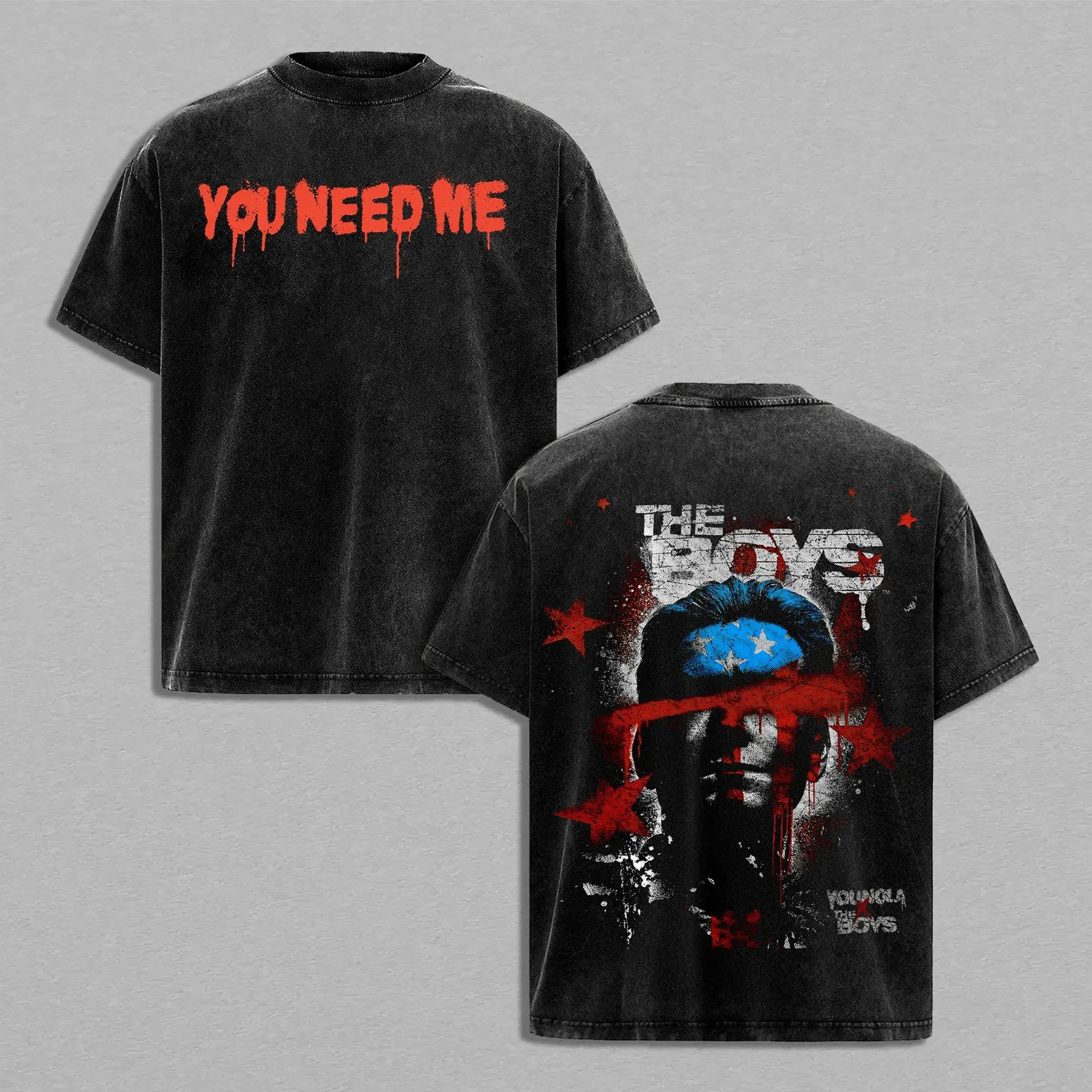 The Boys Villain Homelander Antony Starr Graphic Washed T shirt Cotton Unisex Men‘s Women's T-Shirts Y2k Fans Popular Casual Tee