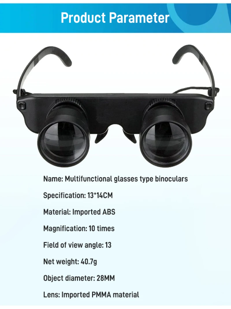 Fishing binoculars magnifying head multifunctional glasses eyeglasses HD portable telescope for outdoor bird watching, sports