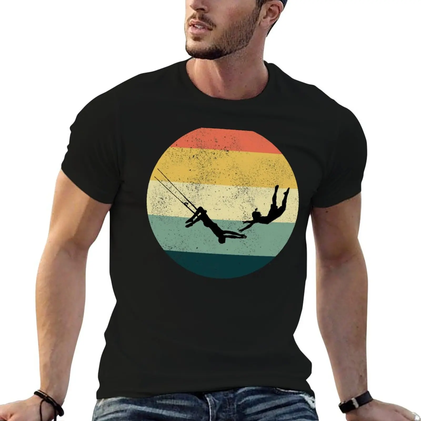 Flying Trapeze Artist Circus Gymnastics Vintage Retro T-Shirt Summer Print Short Sleeve Tee