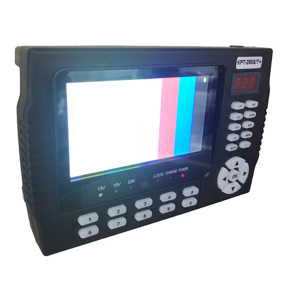 KPT-258ST S/T DVB-S2/T2 Satellite Finder Meter Receiver Signal Test Digital DVB-S2+T2+C Combo Receiver finder