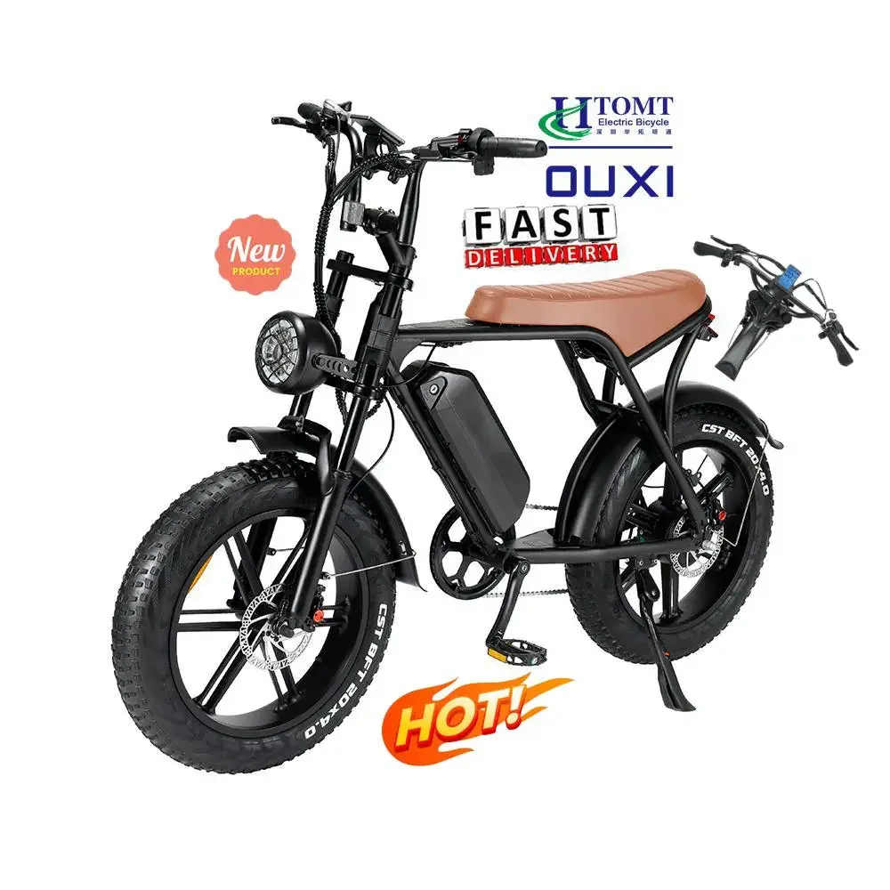 V8  EU US Warehouse e-bike 1000w fat tire mountain ebike 48v 15ah and 30ah MTB 250w