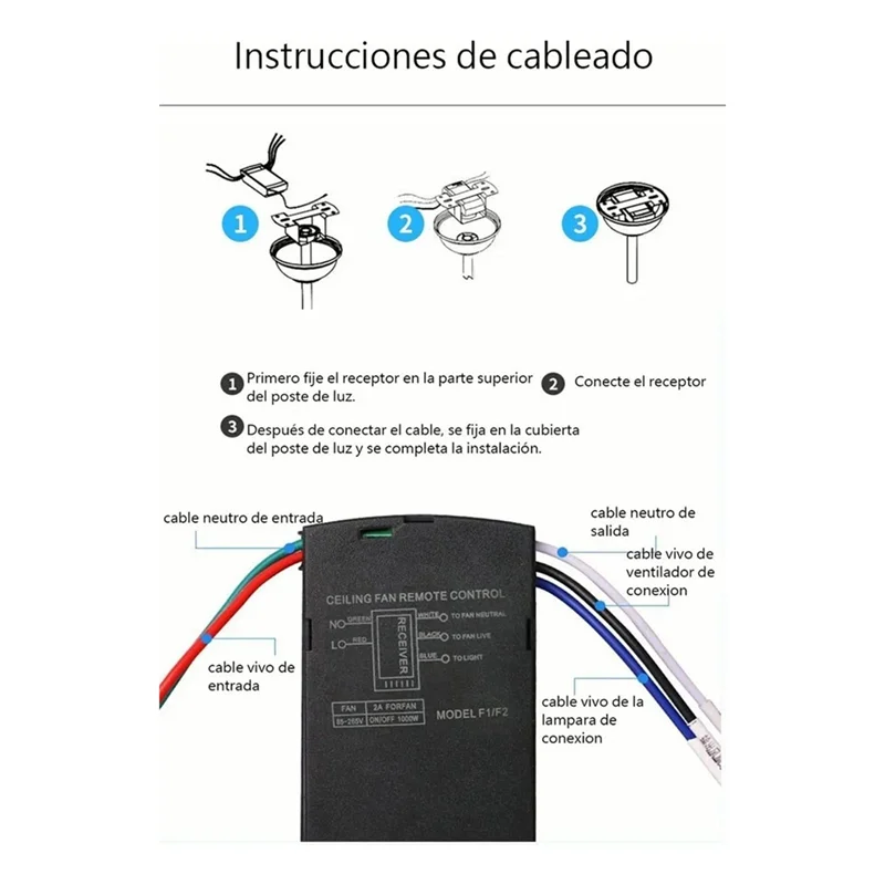 Комплект дистанционного управления потолочным вентилятором Пульт дистанционного управления и приемник потолочного вентилятора Универсальный потолочный вентилятор с таймером и скоростью